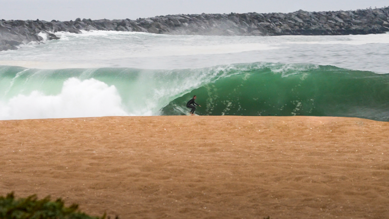 Load video: Surfing Code Red in San Diego